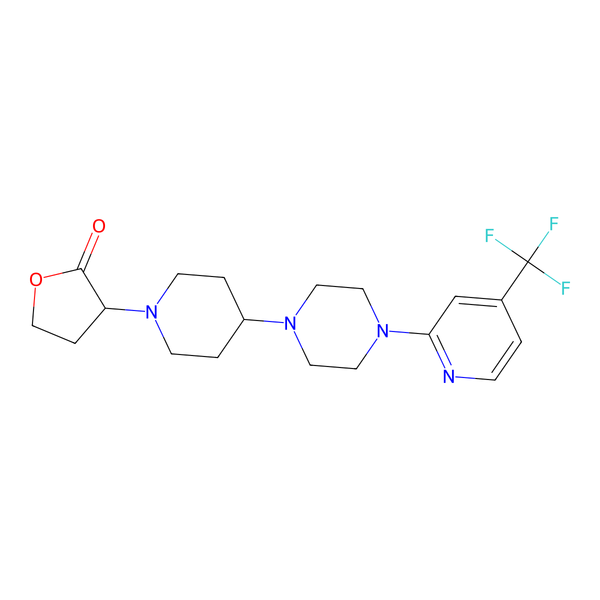 3-(4-(4-(4-(trifluoromethyl)pyridin-2-yl)piperazin-1-yl)piperidin-1-yl)dihydrofuran-2(3H)-one molecular structure, CAS 2034201-75-5