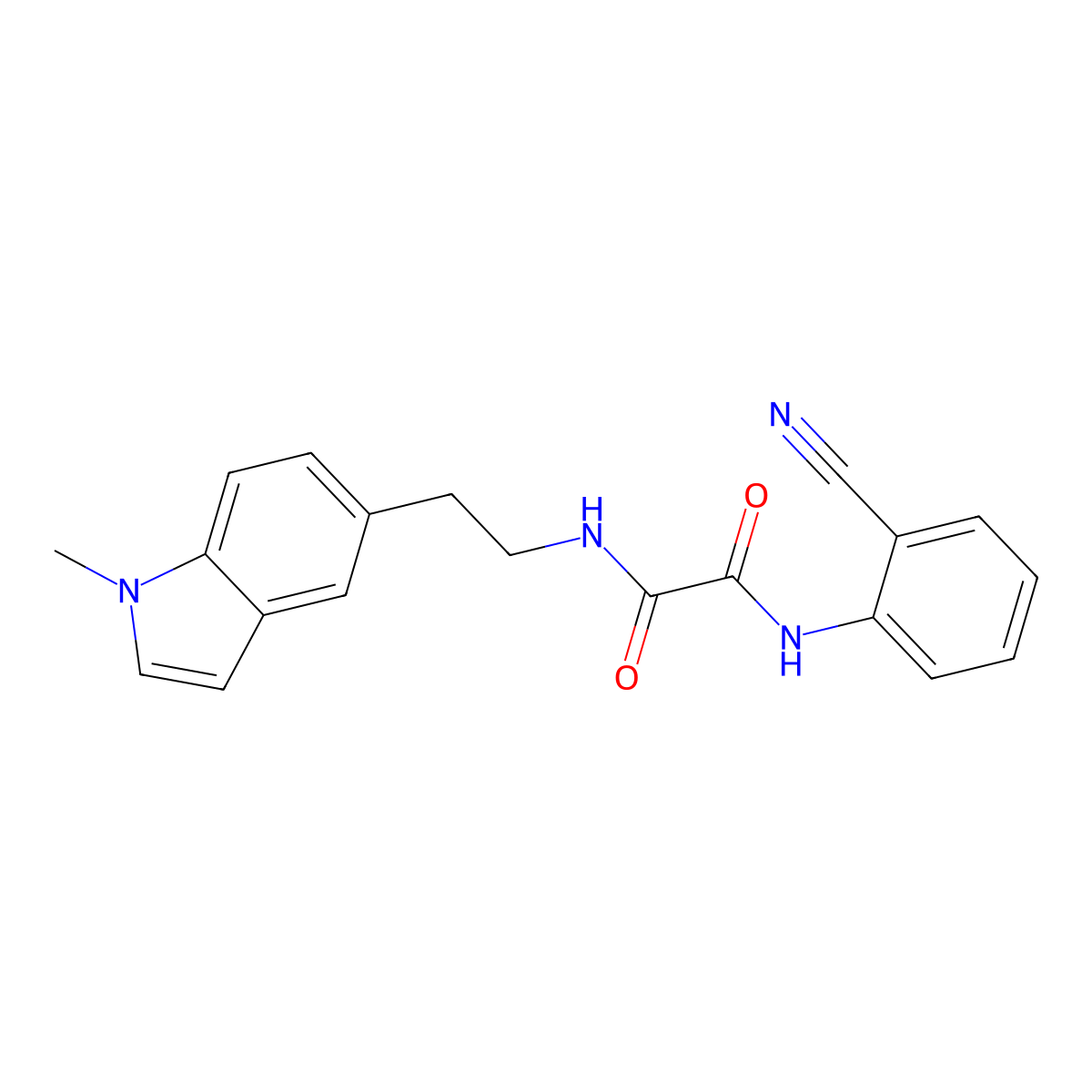 N1-(2-cyanophenyl)-N2-(2-(1-methyl-1H-indol-5-yl)ethyl)oxalamide molecular structure, CAS 2034202-05-4