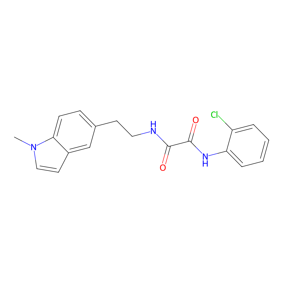 N1-(2-chlorophenyl)-N2-(2-(1-methyl-1H-indol-5-yl)ethyl)oxalamide molecular structure, CAS 2034202-09-8