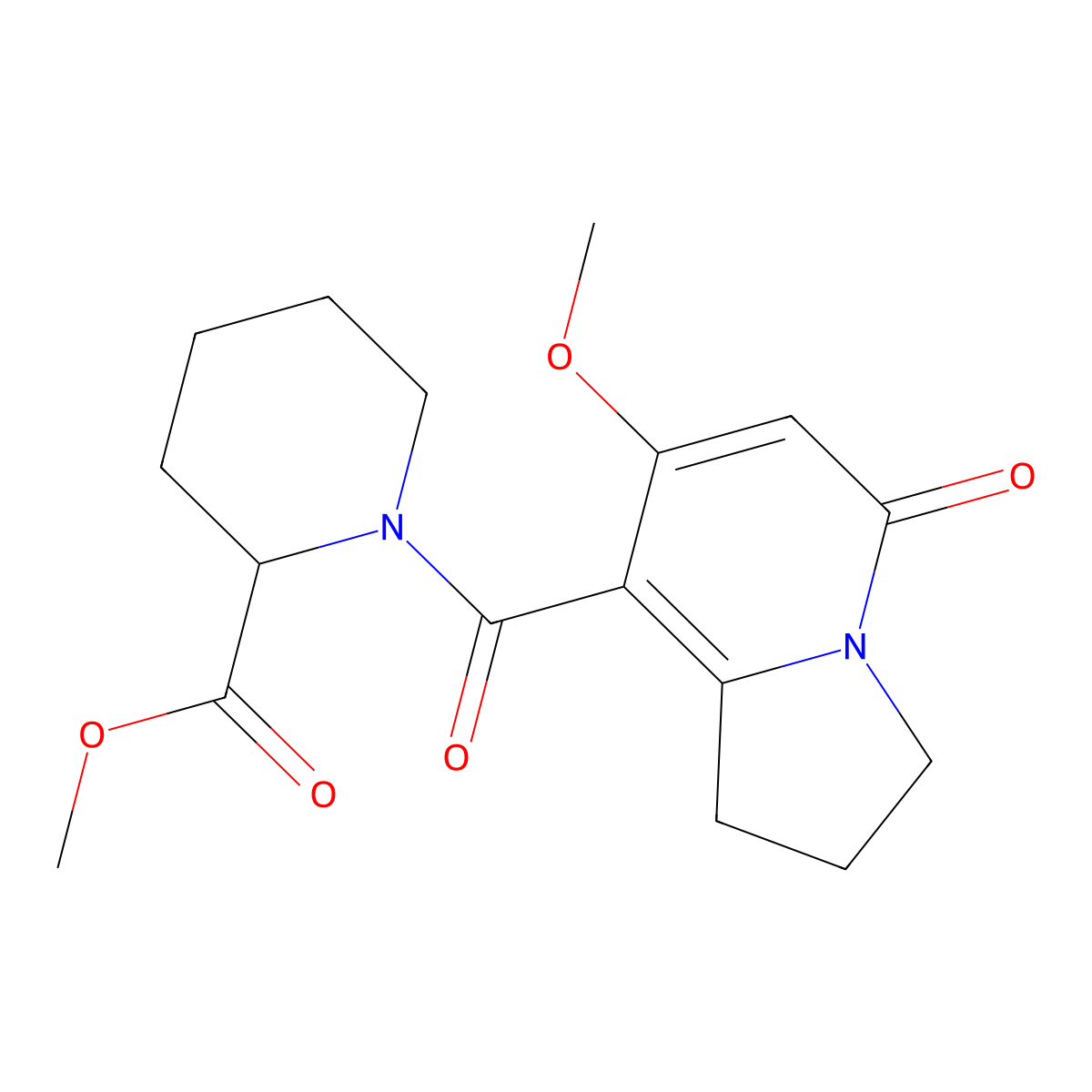 Methyl 1-(7-methoxy-5-oxo-1,2,3,5-tetrahydroindolizine-8-carbonyl)piperidine-2-carboxylate molecular structure, CAS 2034202-11-2