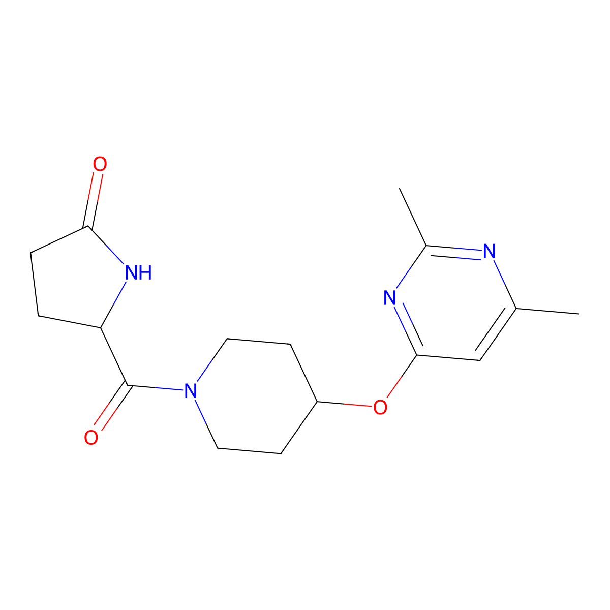 5-{4-[(2,6-Dimethylpyrimidin-4-yl)oxy]piperidine-1-carbonyl}pyrrolidin-2-one molecular structure, CAS 2034202-15-6