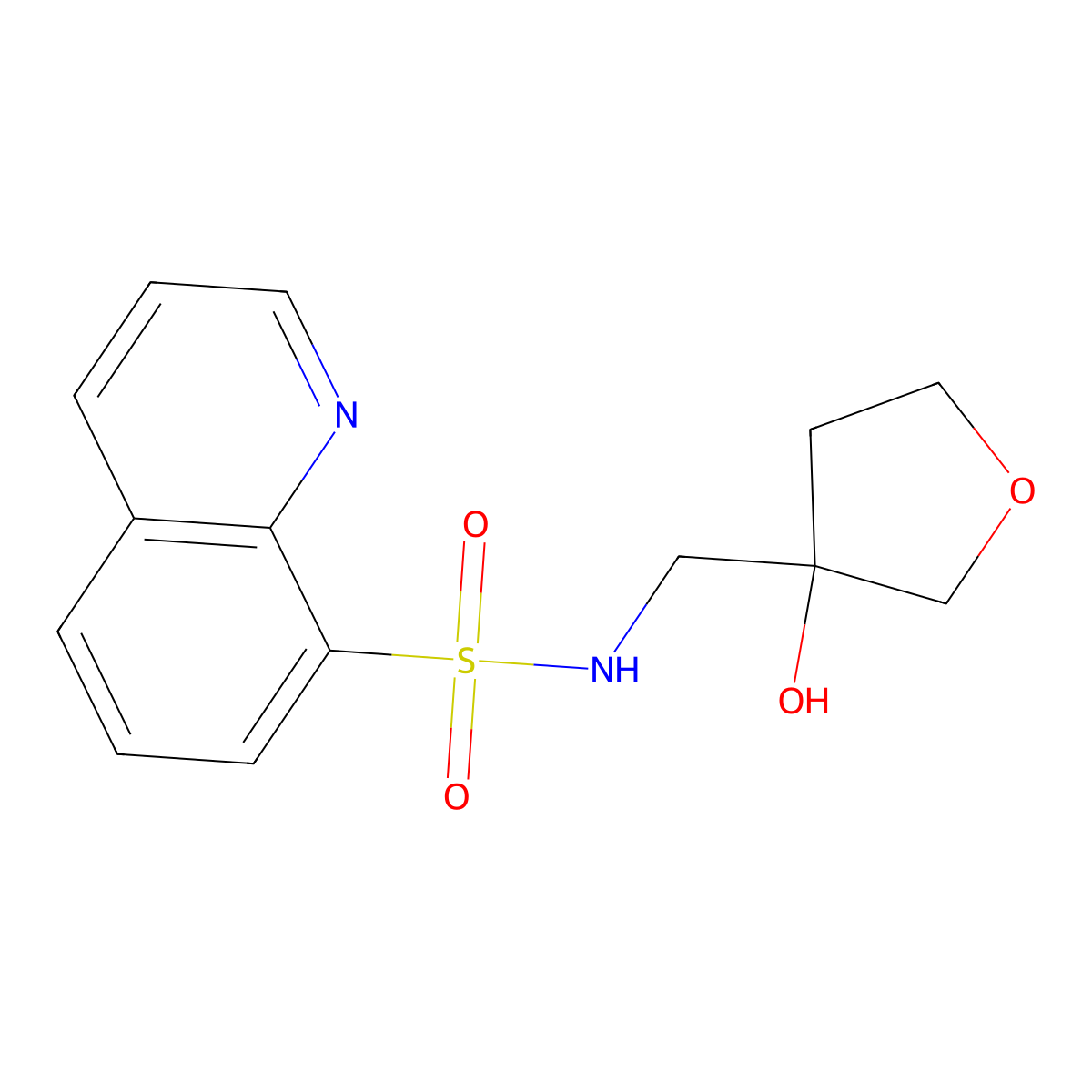 N-[(3-hydroxyoxolan-3-yl)methyl]quinoline-8-sulfonamide molecular structure, CAS 2034202-27-0