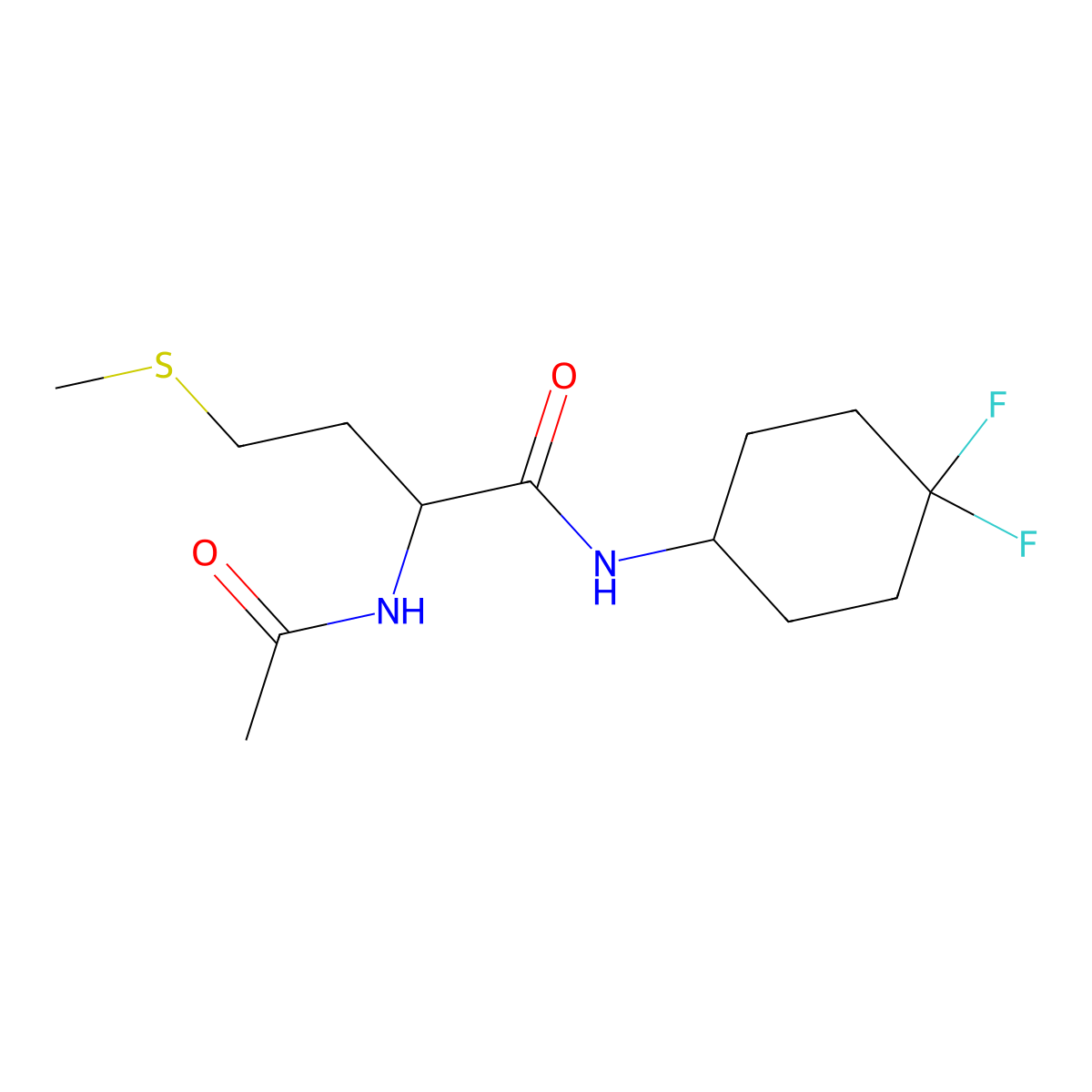 2-acetamido-N-(4,4-difluorocyclohexyl)-4-(methylthio)butanamide molecular structure, CAS 2034202-39-4