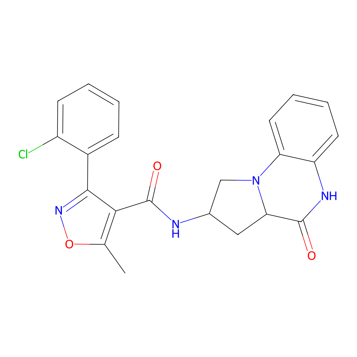 3-(2-chlorophenyl)-5-methyl-N-(4-oxo-1,2,3,3a,4,5-hexahydropyrrolo[1,2-a]quinoxalin-2-yl)isoxazole-4-carboxamide molecular structure, CAS 2034202-41-8