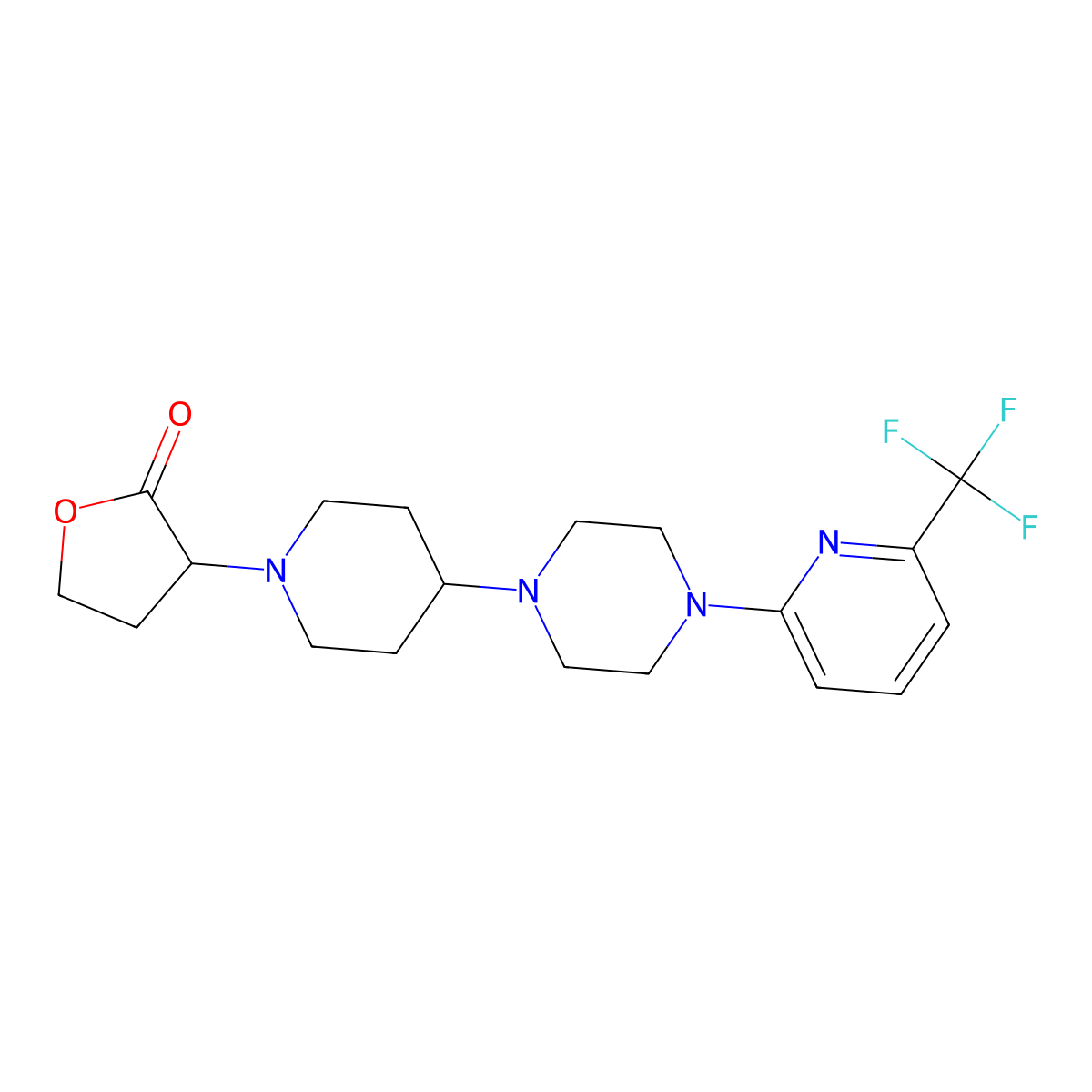 3-(4-(4-(6-(trifluoromethyl)pyridin-2-yl)piperazin-1-yl)piperidin-1-yl)dihydrofuran-2(3H)-one molecular structure, CAS 2034202-48-5