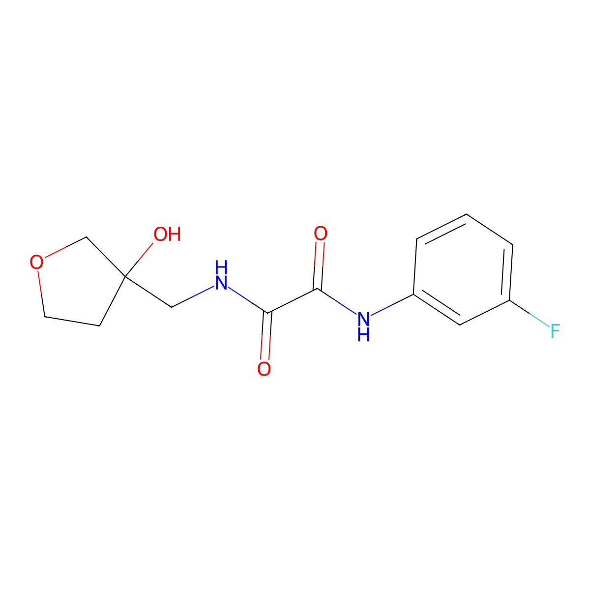 N1-(3-fluorophenyl)-N2-((3-hydroxytetrahydrofuran-3-yl)methyl)oxalamide molecular structure, CAS 2034203-77-3