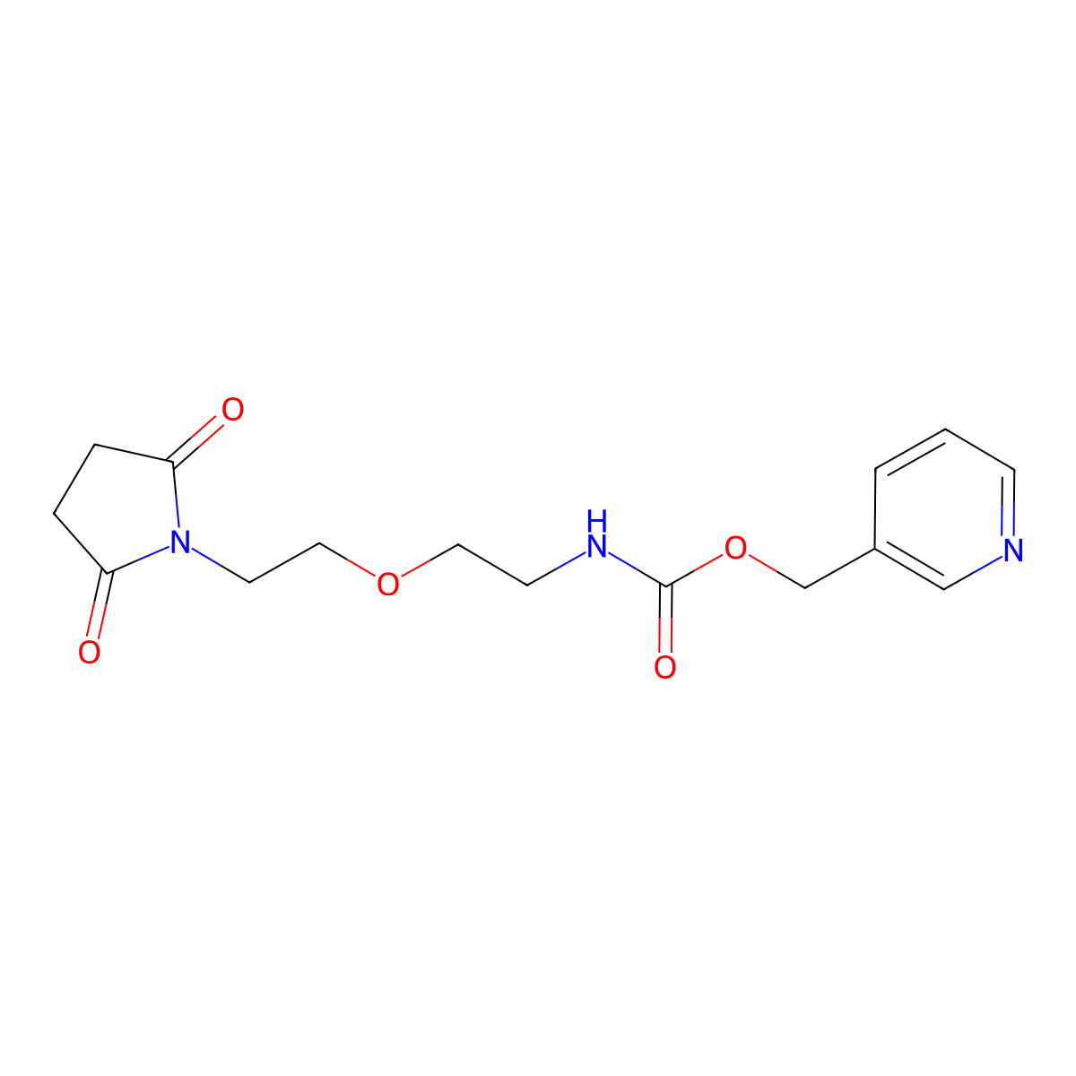 Pyridin-3-ylmethyl (2-(2-(2,5-dioxopyrrolidin-1-yl)ethoxy)ethyl)carbamate molecular structure, CAS 2034203-94-4