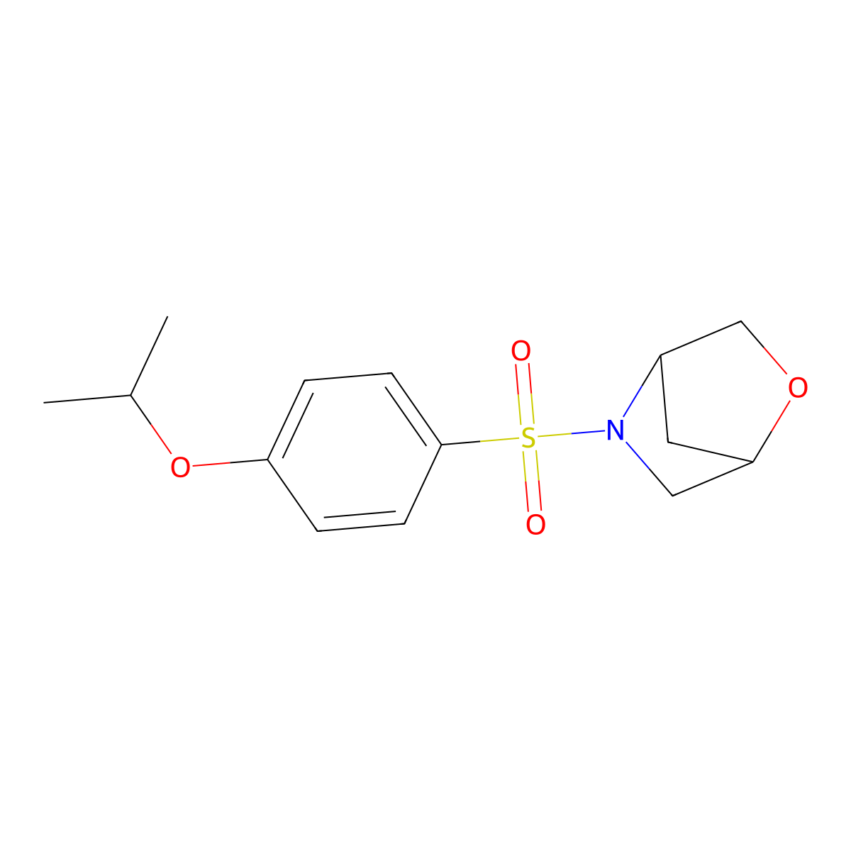 5-((4-Isopropoxyphenyl)sulfonyl)-2-oxa-5-azabicyclo[2.2.1]heptane molecular structure, CAS 2034204-01-6
