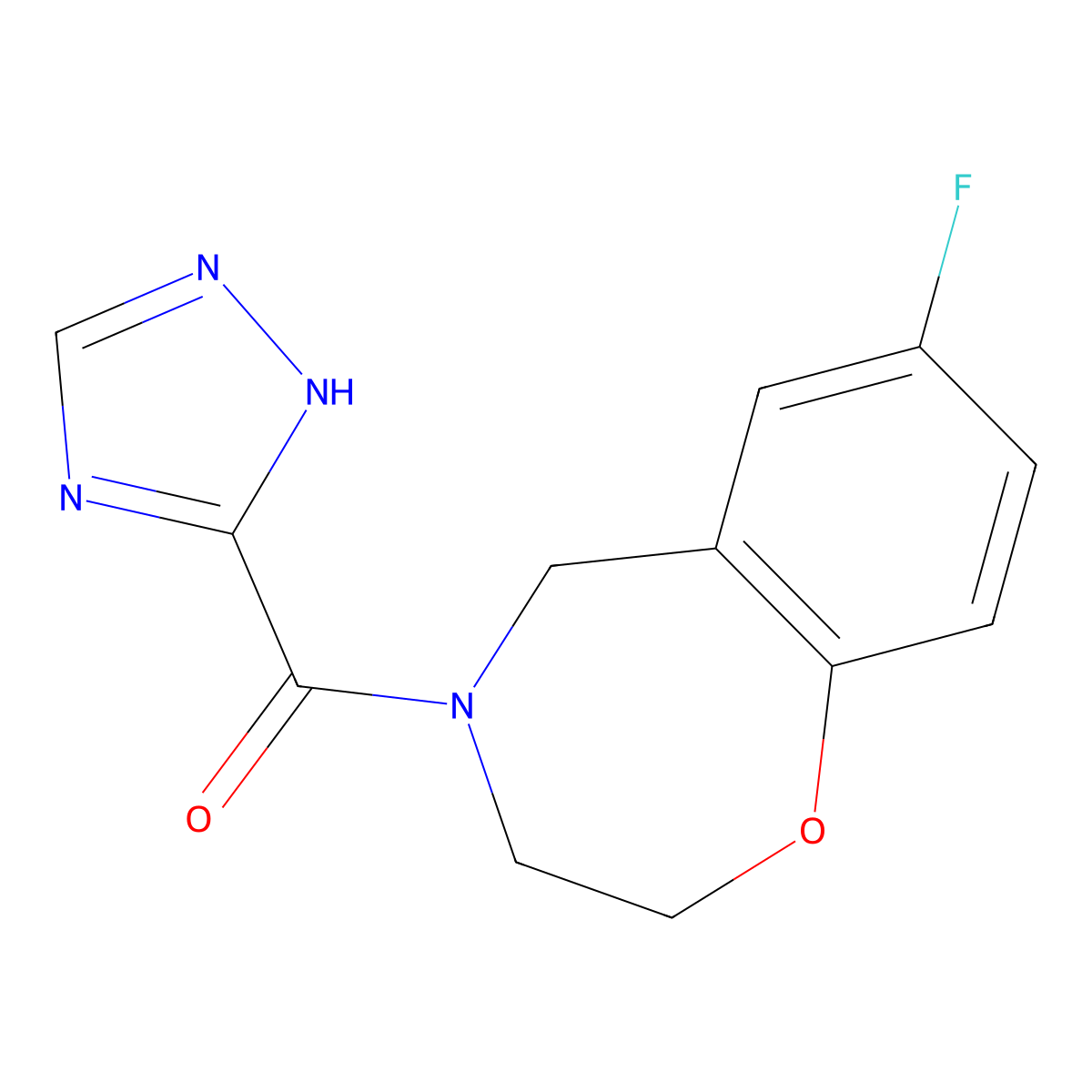 (7-fluoro-2,3-dihydrobenzo[f][1,4]oxazepin-4(5H)-yl)(1H-1,2,4-triazol-5-yl)methanone molecular structure, CAS 2034204-34-5
