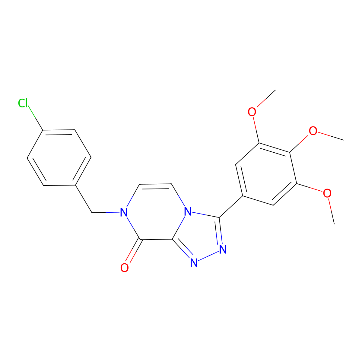 7-(4-chlorobenzyl)-3-(3,4,5-trimethoxyphenyl)-[1,2,4]triazolo[4,3-a]pyrazin-8(7H)-one molecular structure, CAS 2034204-44-7