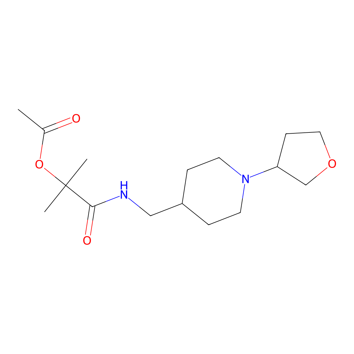 1-Methyl-1-({[1-(oxolan-3-yl)piperidin-4-yl]methyl}carbamoyl)ethyl acetate molecular structure, CAS 2034204-53-8