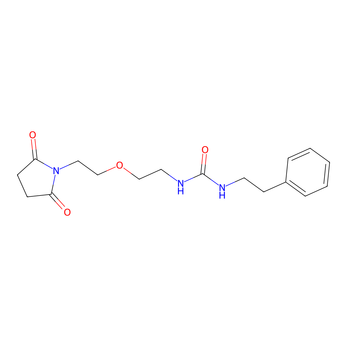 1-(2-(2-(2,5-Dioxopyrrolidin-1-yl)ethoxy)ethyl)-3-phenethylurea molecular structure, CAS 2034204-61-8