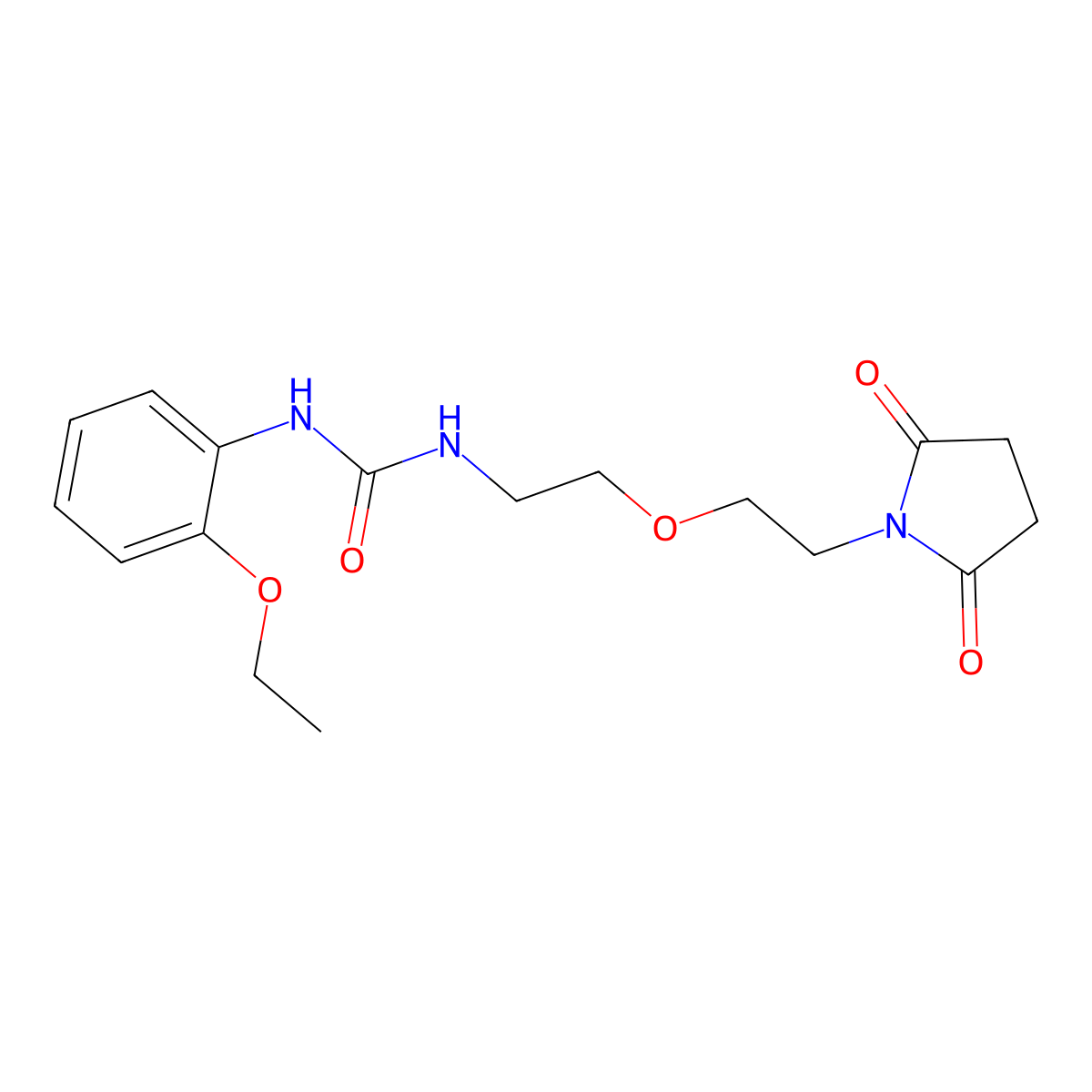 1-(2-(2-(2,5-Dioxopyrrolidin-1-yl)ethoxy)ethyl)-3-(2-ethoxyphenyl)urea molecular structure, CAS 2034204-67-4