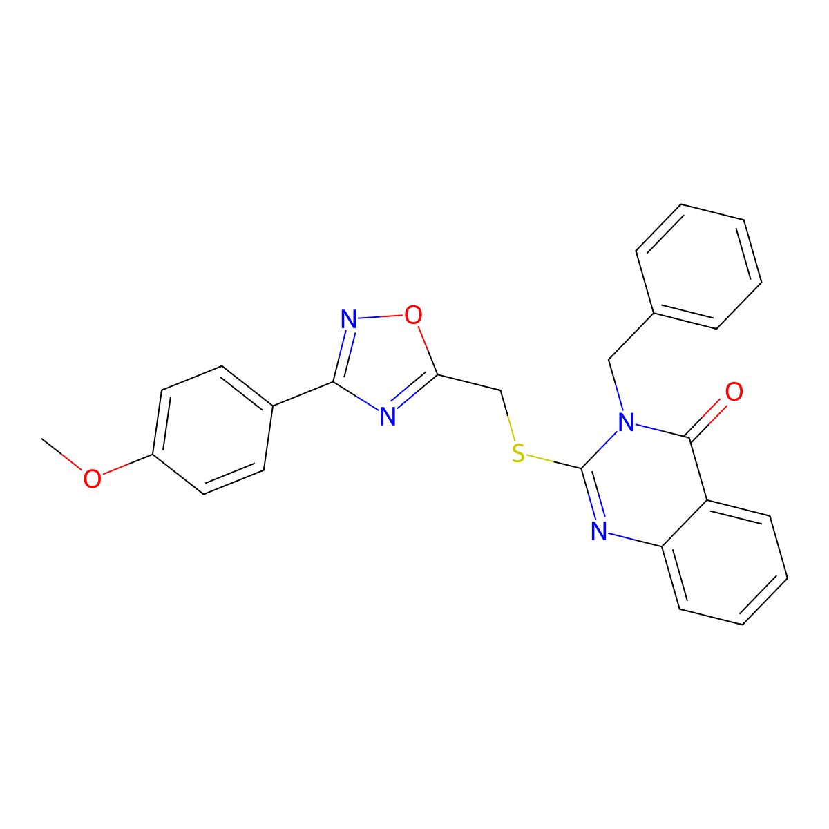 3-benzyl-2-(((3-(4-methoxyphenyl)-1,2,4-oxadiazol-5-yl)methyl)thio)quinazolin-4(3H)-one molecular structure, CAS 2034204-80-1