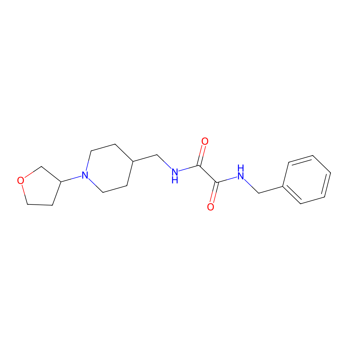 N1-benzyl-N2-((1-(tetrahydrofuran-3-yl)piperidin-4-yl)methyl)oxalamide molecular structure, CAS 2034204-83-4