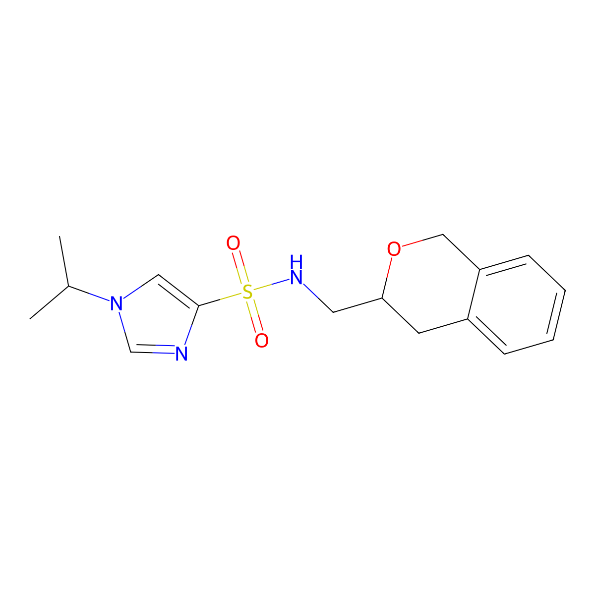 N-(isochroman-3-ylmethyl)-1-isopropyl-1H-imidazole-4-sulfonamide molecular structure, CAS 2034205-08-6