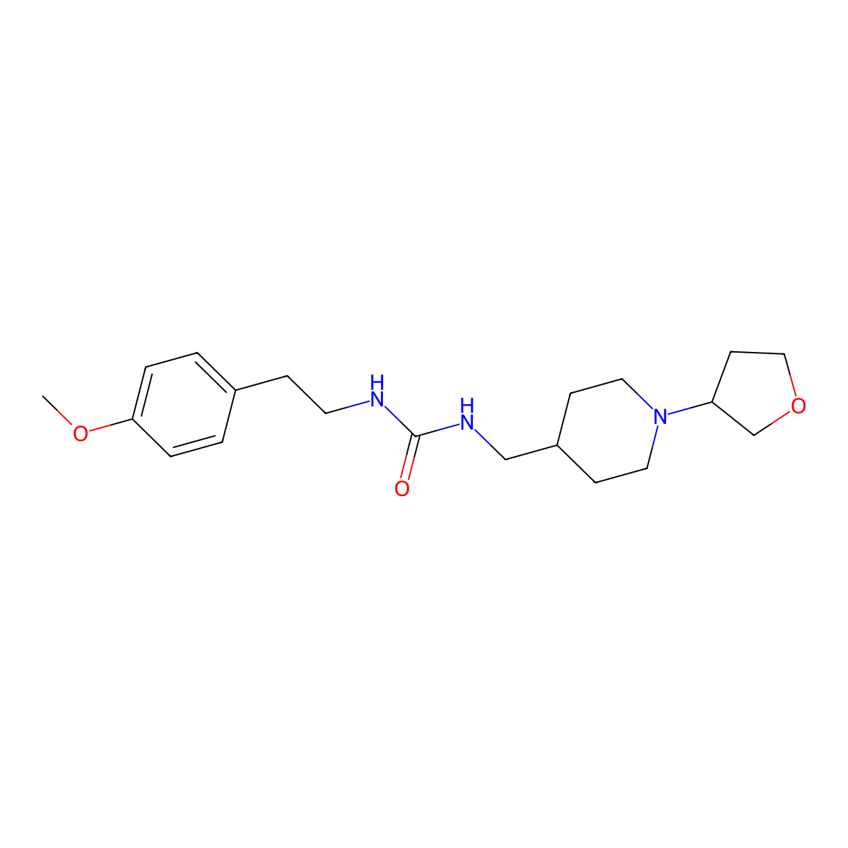 1-(4-Methoxyphenethyl)-3-((1-(tetrahydrofuran-3-yl)piperidin-4-yl)methyl)urea molecular structure, CAS 2034205-21-3