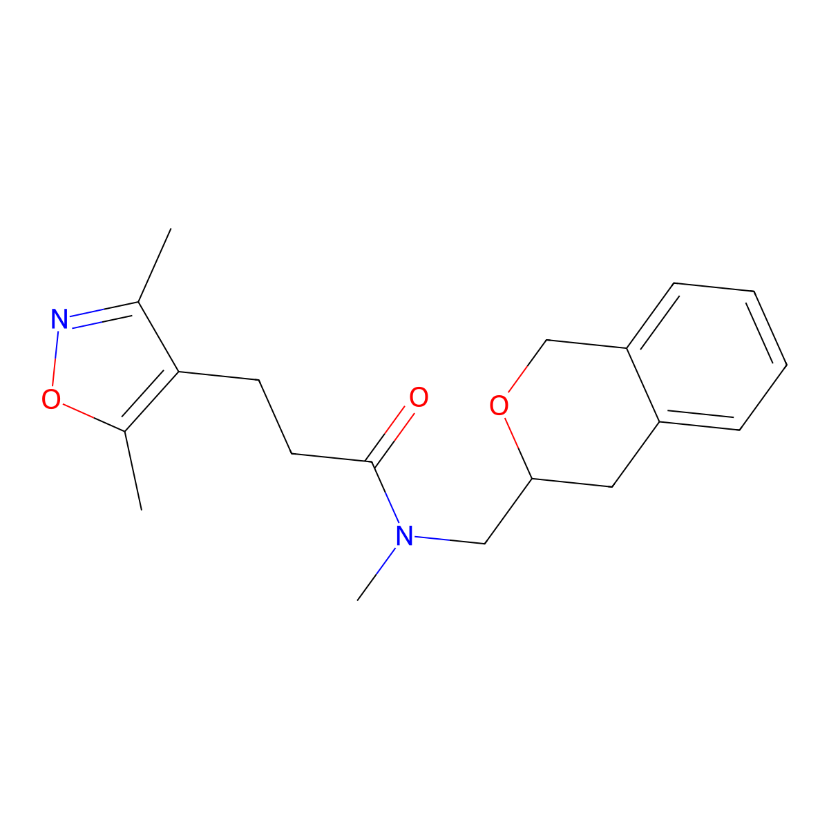 3-(3,5-dimethylisoxazol-4-yl)-N-(isochroman-3-ylmethyl)-N-methylpropanamide molecular structure, CAS 2034205-22-4