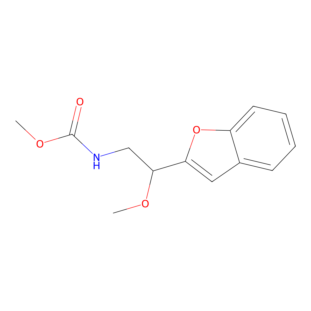 Methyl (2-(benzofuran-2-yl)-2-methoxyethyl)carbamate molecular structure, CAS 2034205-26-8