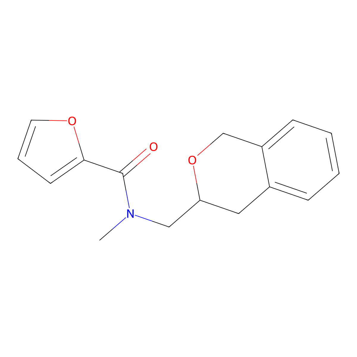 N-(isochroman-3-ylmethyl)-N-methylfuran-2-carboxamide molecular structure, CAS 2034205-28-0