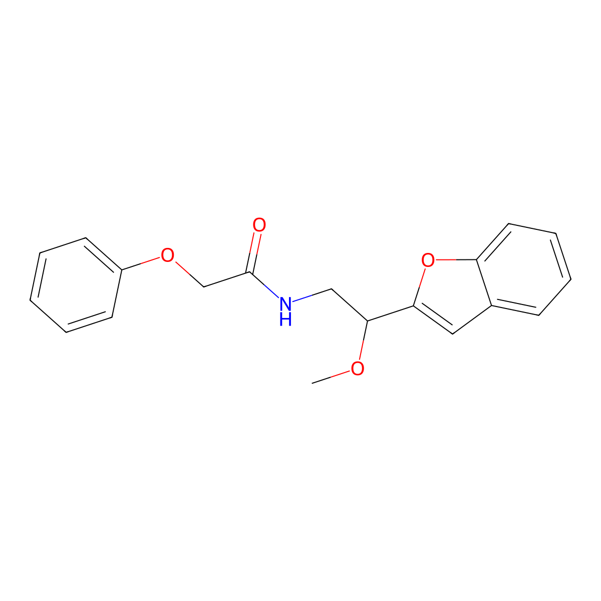 N-(2-(benzofuran-2-yl)-2-methoxyethyl)-2-phenoxyacetamide molecular structure, CAS 2034205-31-5