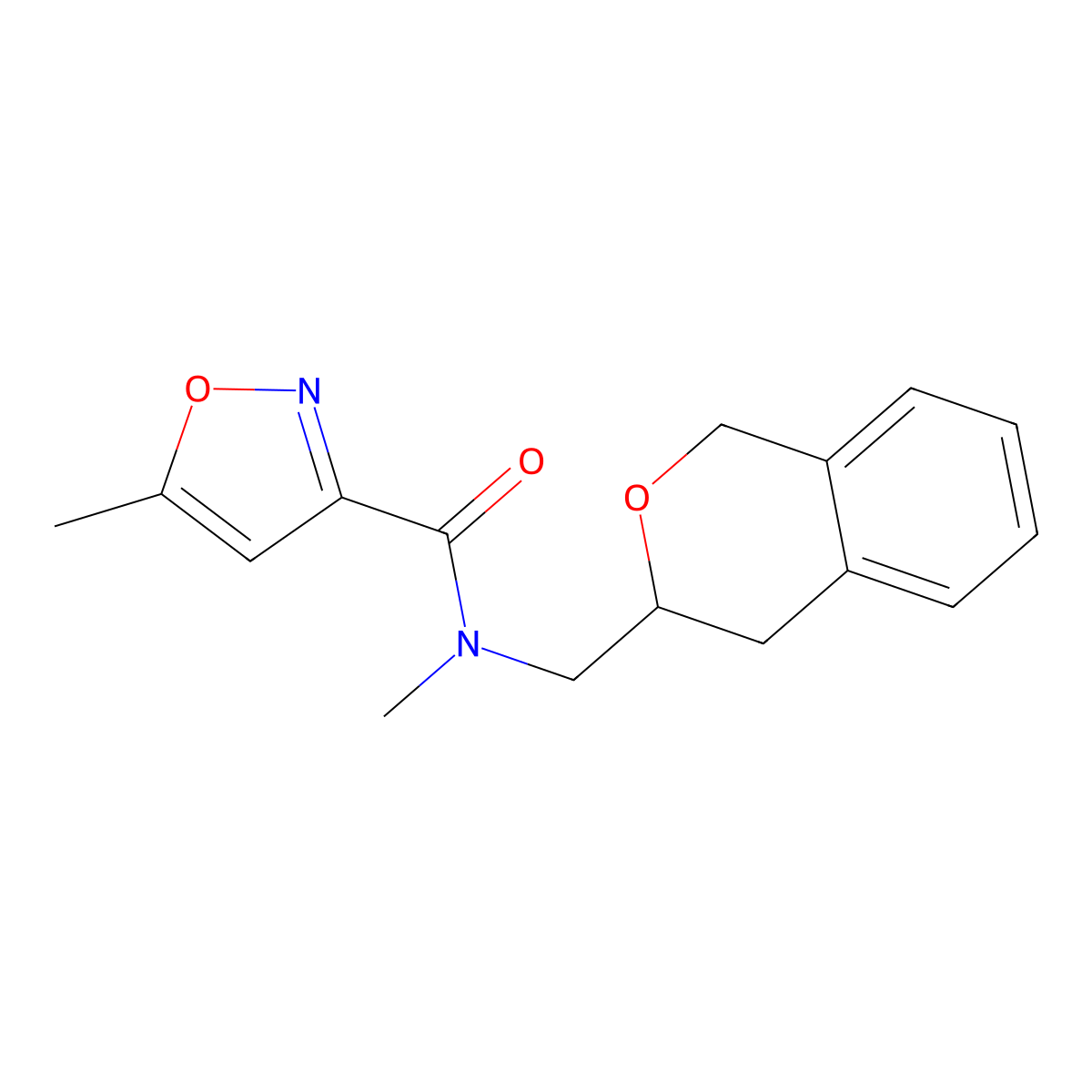 N-(isochroman-3-ylmethyl)-N,5-dimethylisoxazole-3-carboxamide molecular structure, CAS 2034205-32-6
