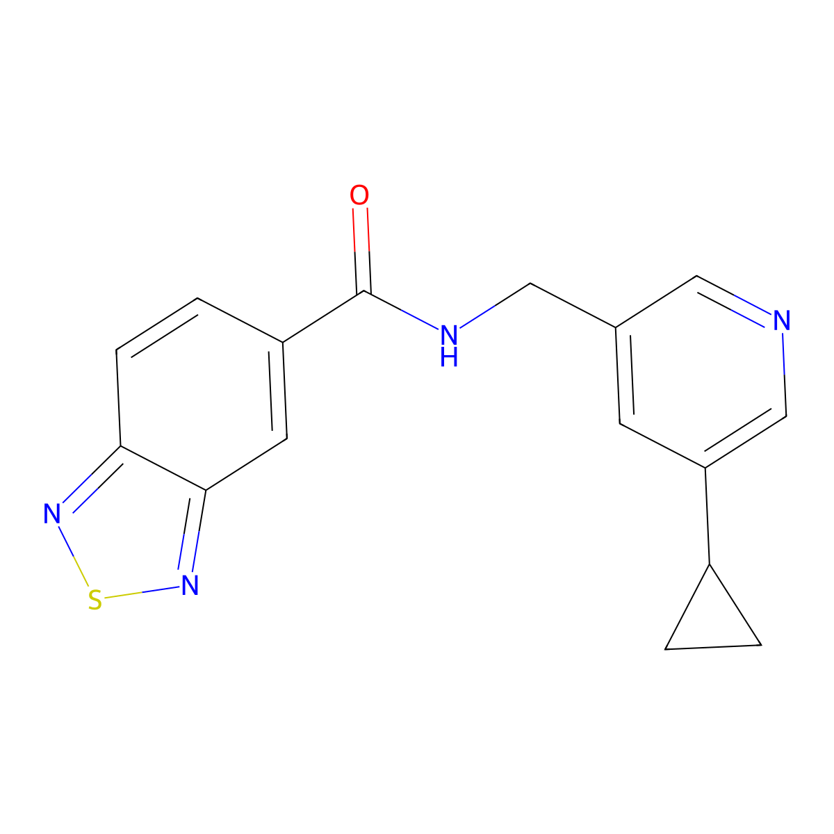 N-[(5-cyclopropylpyridin-3-yl)methyl]-2,1,3-benzothiadiazole-5-carboxamide molecular structure, CAS 2034205-45-1
