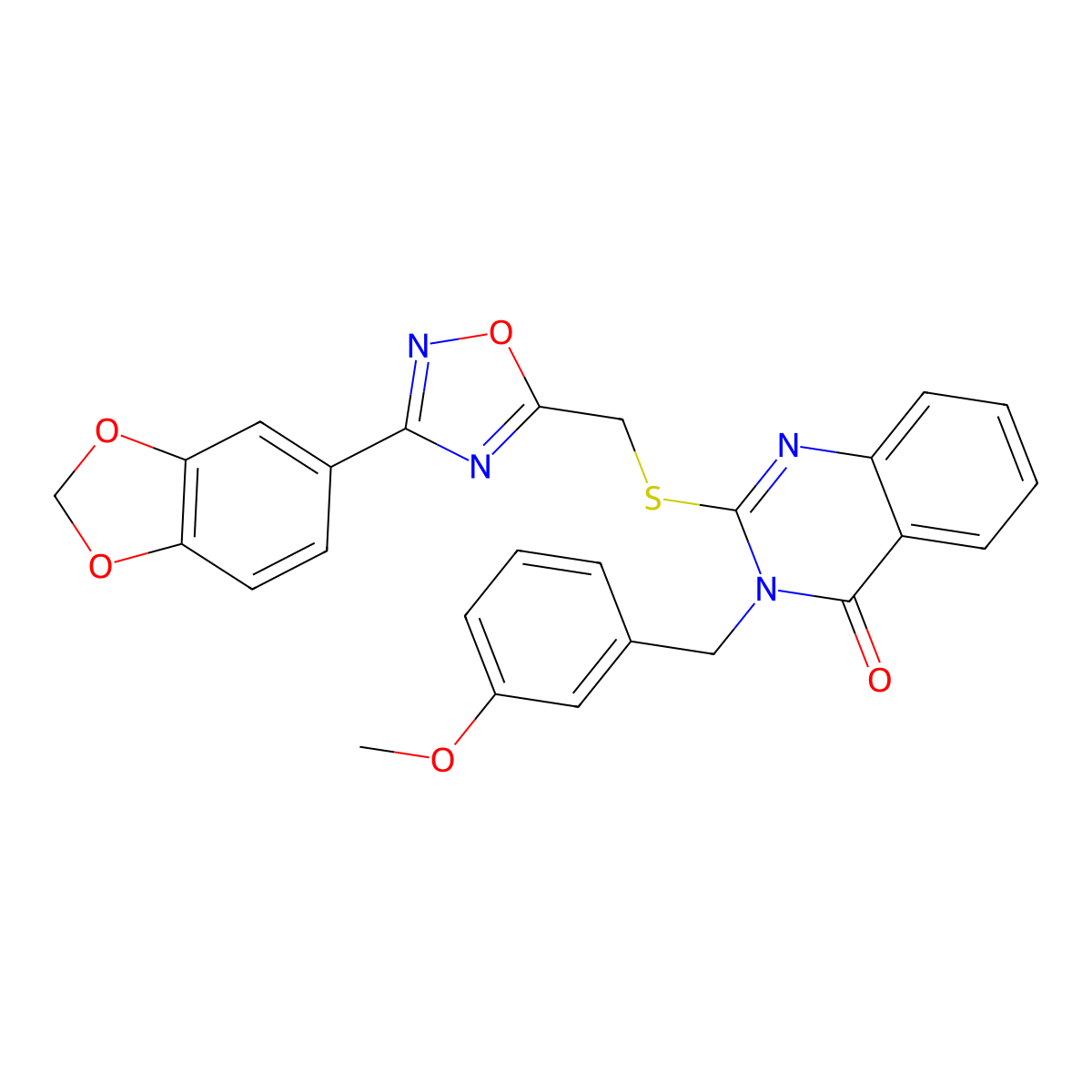 2-(((3-(benzo[d][1,3]dioxol-5-yl)-1,2,4-oxadiazol-5-yl)methyl)thio)-3-(3-methoxybenzyl)quinazolin-4(3H)-one molecular structure, CAS 2034205-49-5