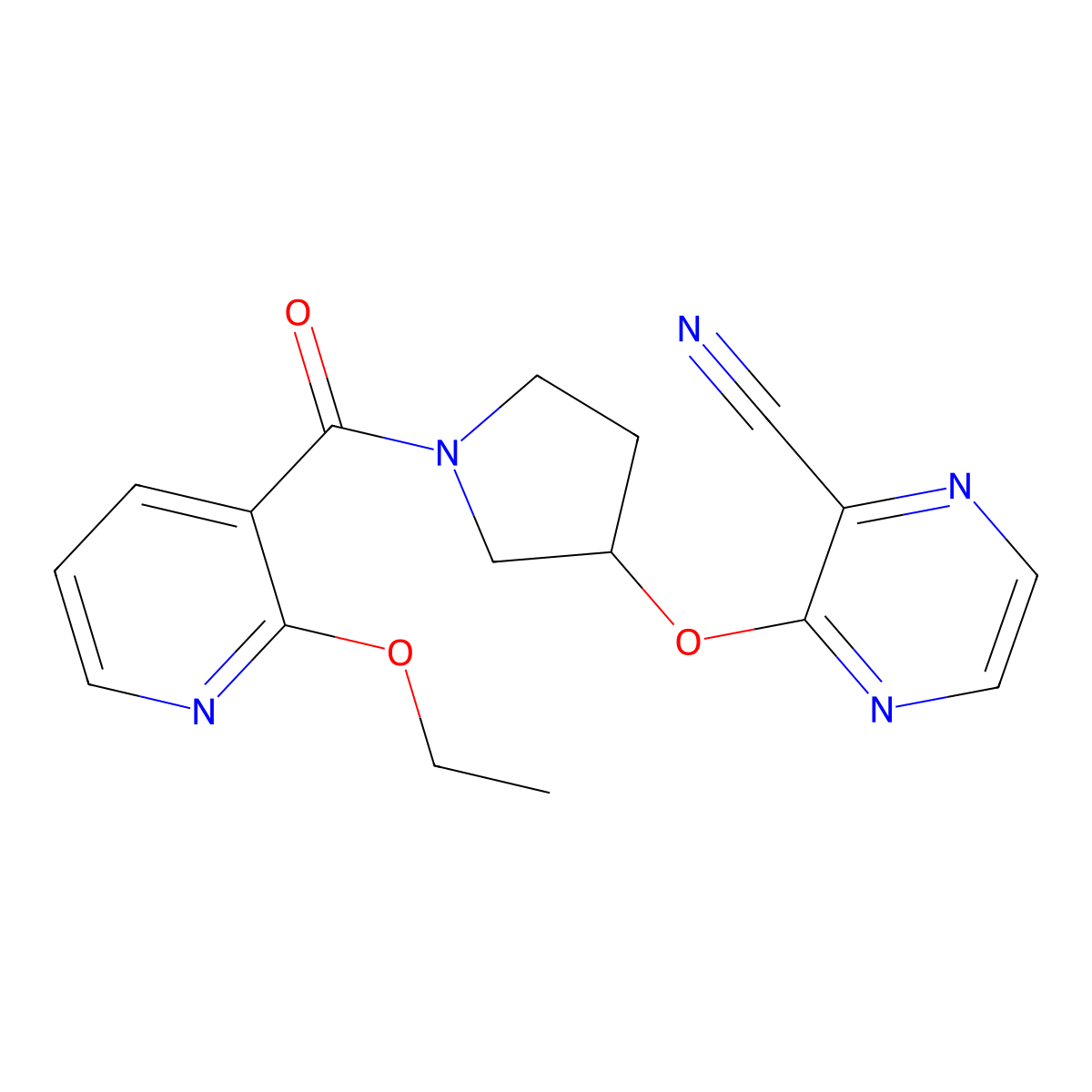 3-((1-(2-Ethoxynicotinoyl)pyrrolidin-3-yl)oxy)pyrazine-2-carbonitrile molecular structure, CAS 2034206-54-5