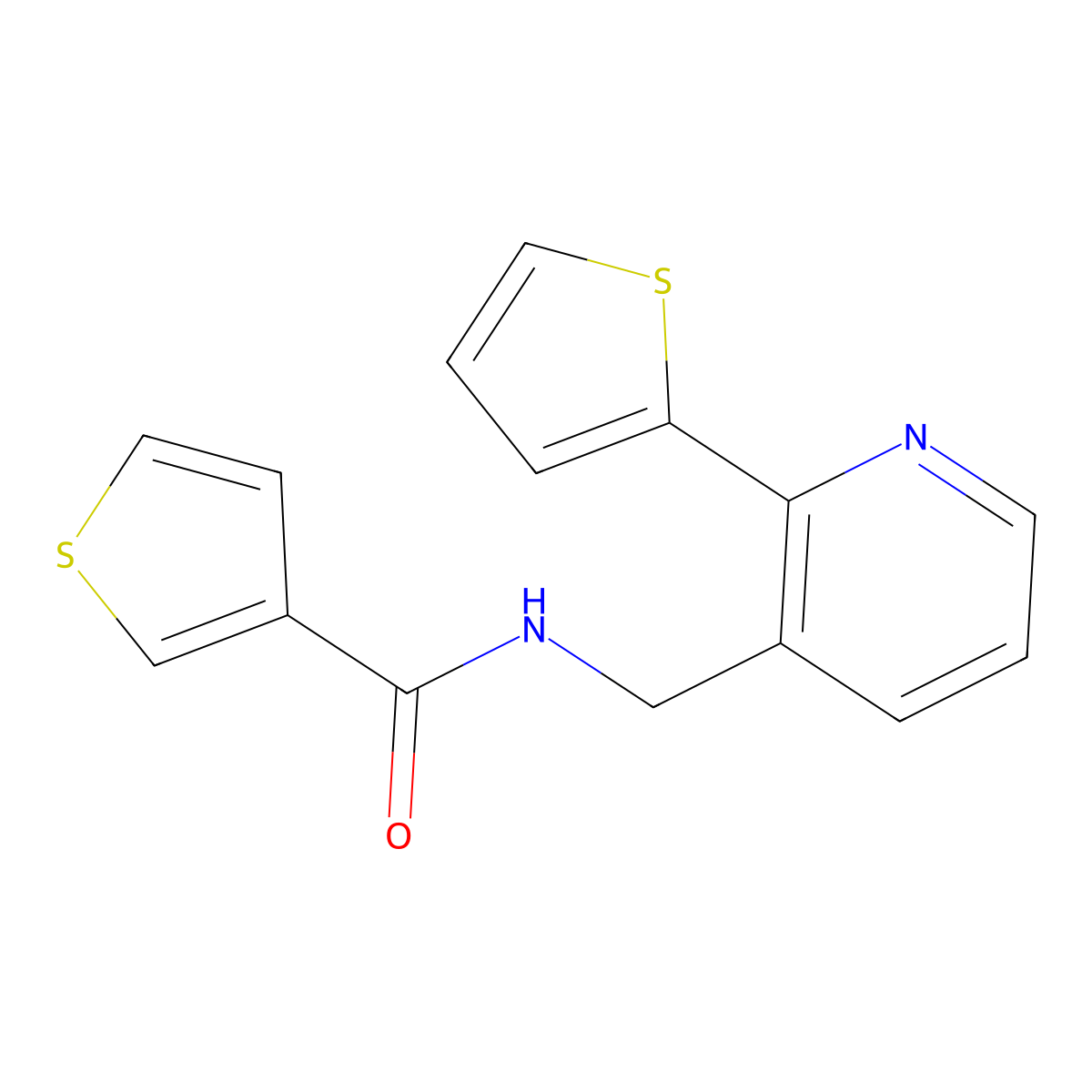 N-((2-(thiophen-2-yl)pyridin-3-yl)methyl)thiophene-3-carboxamide molecular structure, CAS 2034206-64-7