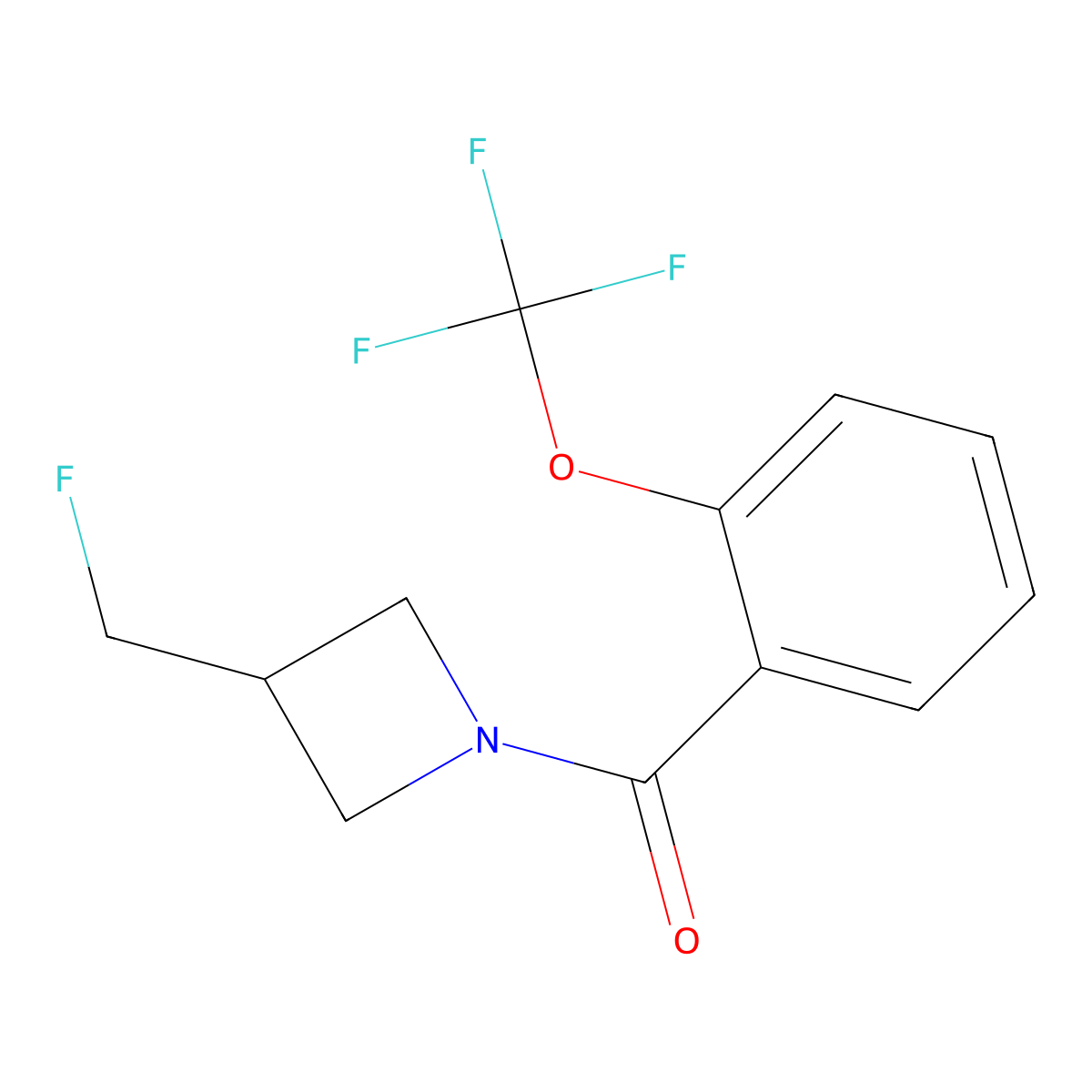 (3-(Fluoromethyl)azetidin-1-yl)(2-(trifluoromethoxy)phenyl)methanone molecular structure, CAS 2034206-86-3
