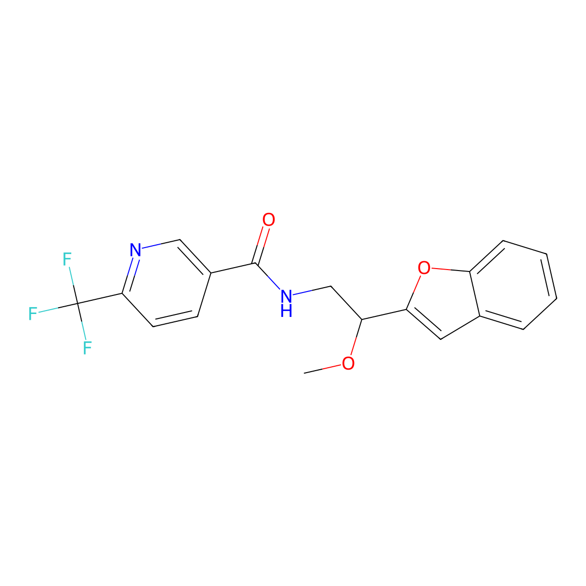 N-(2-(benzofuran-2-yl)-2-methoxyethyl)-6-(trifluoromethyl)nicotinamide molecular structure, CAS 2034206-87-4