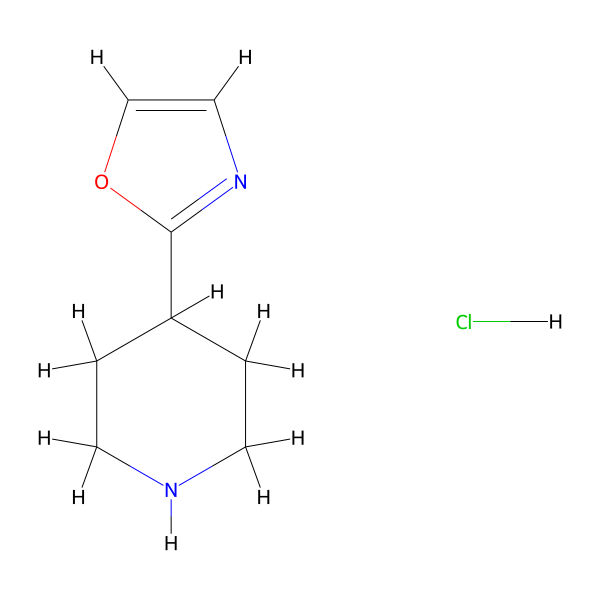 2-(Piperidin-4-yl)oxazole hydrochloride molecular structure, CAS 2034206-91-0
