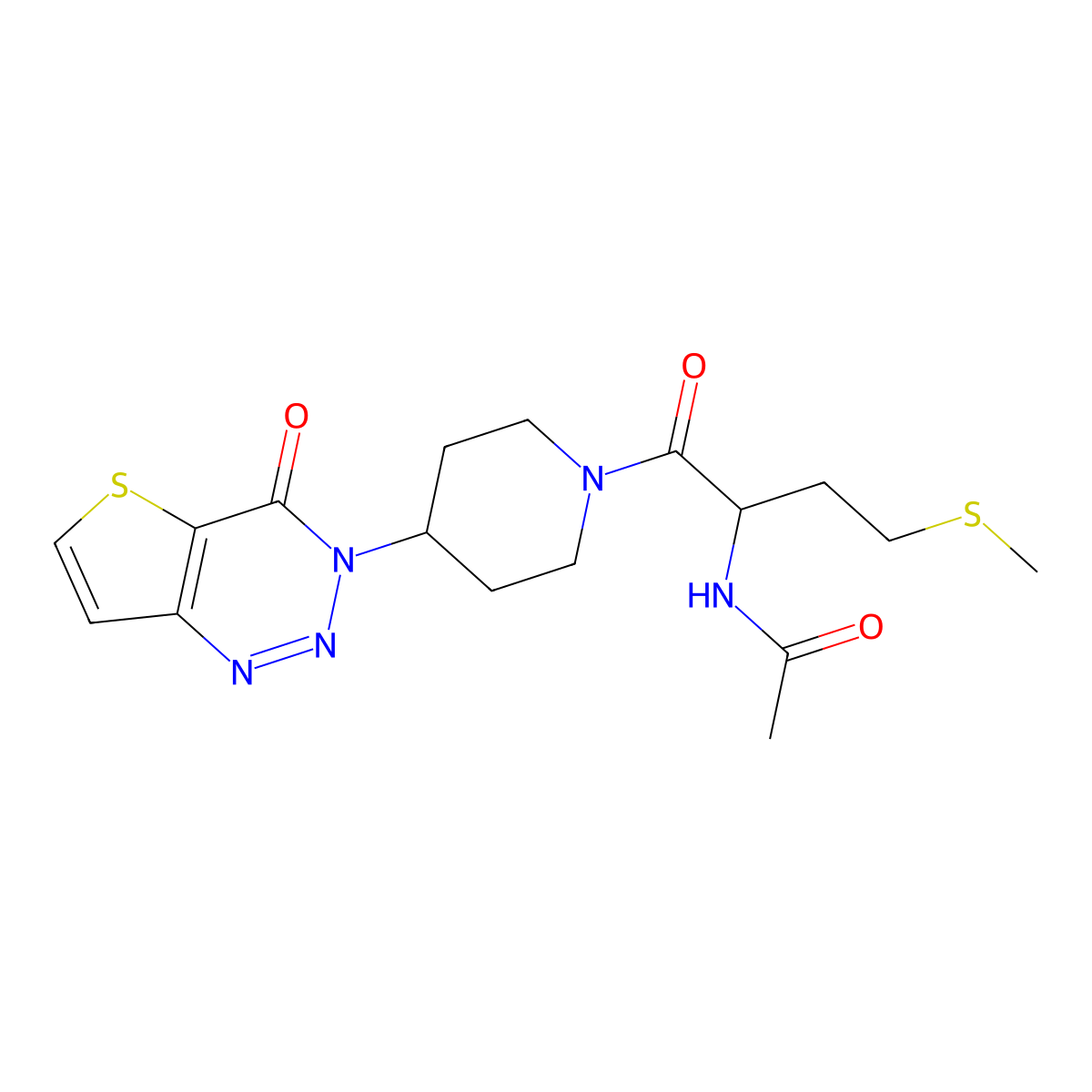 N-(4-(methylthio)-1-oxo-1-(4-(4-oxothieno[3,2-d][1,2,3]triazin-3(4H)-yl)piperidin-1-yl)butan-2-yl)acetamide molecular structure, CAS 2034206-92-1