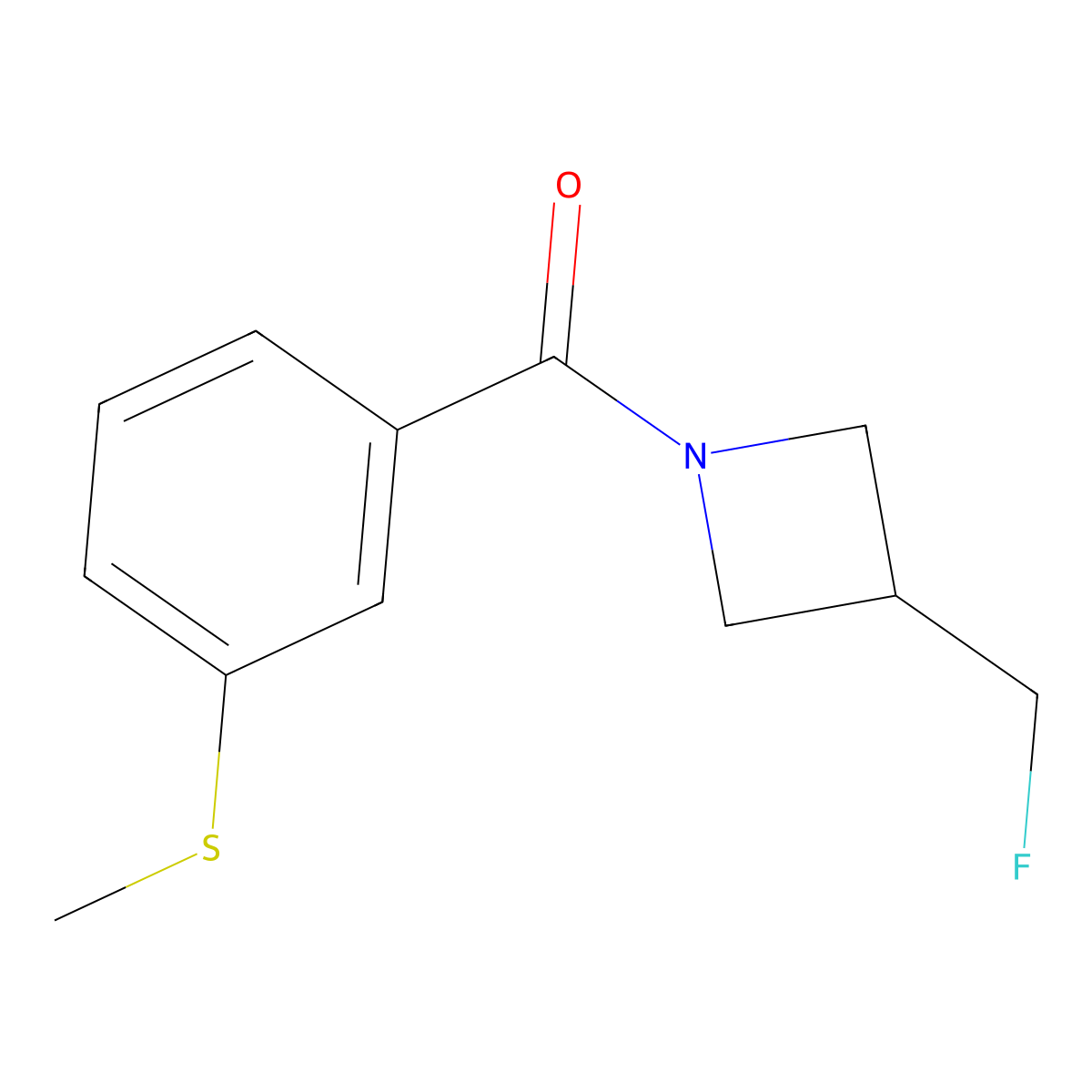 (3-(Fluoromethyl)azetidin-1-yl)(3-(methylthio)phenyl)methanone molecular structure, CAS 2034206-99-8