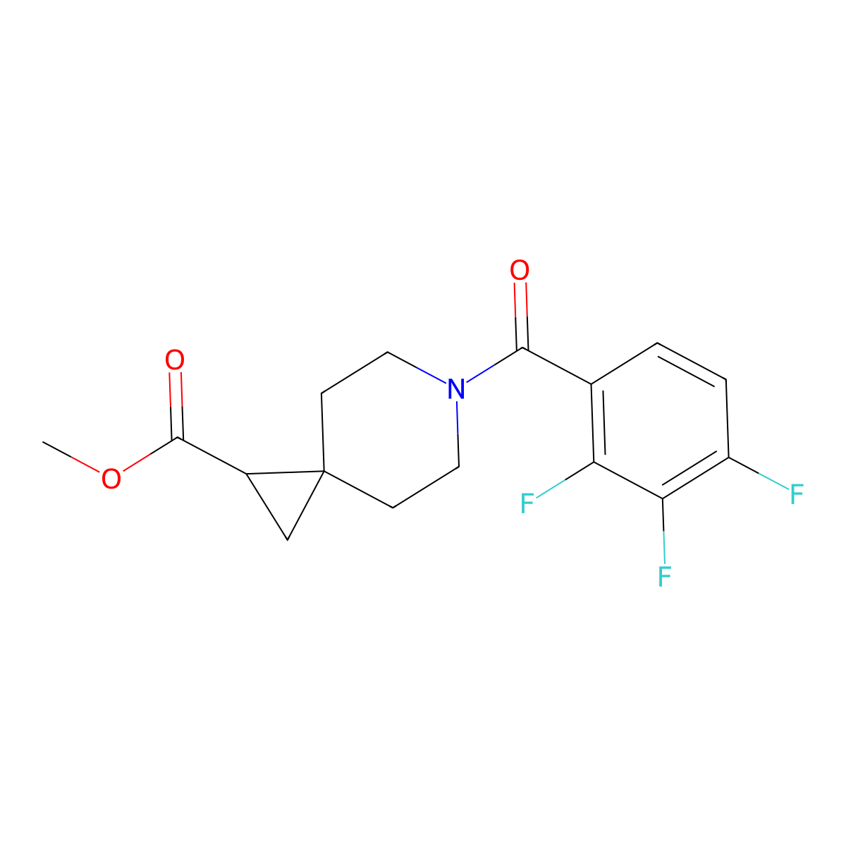 Methyl 6-(2,3,4-trifluorobenzoyl)-6-azaspiro[2.5]octane-1-carboxylate molecular structure, CAS 2034207-11-7