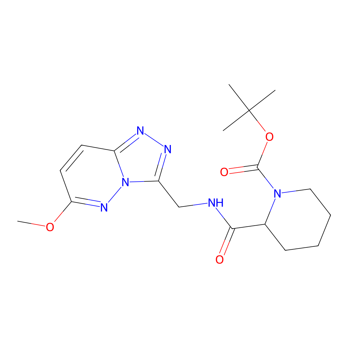 Tert-butyl 2-(((6-methoxy-[1,2,4]triazolo[4,3-b]pyridazin-3-yl)methyl)carbamoyl)piperidine-1-carboxylate molecular structure, CAS 2034207-39-9