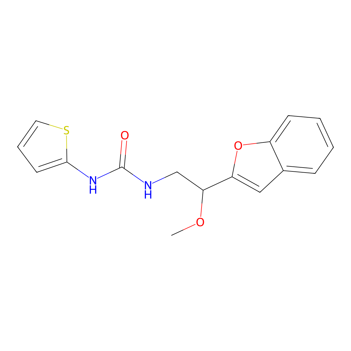 1-(2-(Benzofuran-2-yl)-2-methoxyethyl)-3-(thiophen-2-yl)urea molecular structure, CAS 2034207-44-6