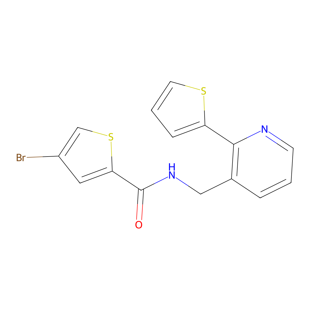 4-bromo-N-((2-(thiophen-2-yl)pyridin-3-yl)methyl)thiophene-2-carboxamide molecular structure, CAS 2034207-71-9