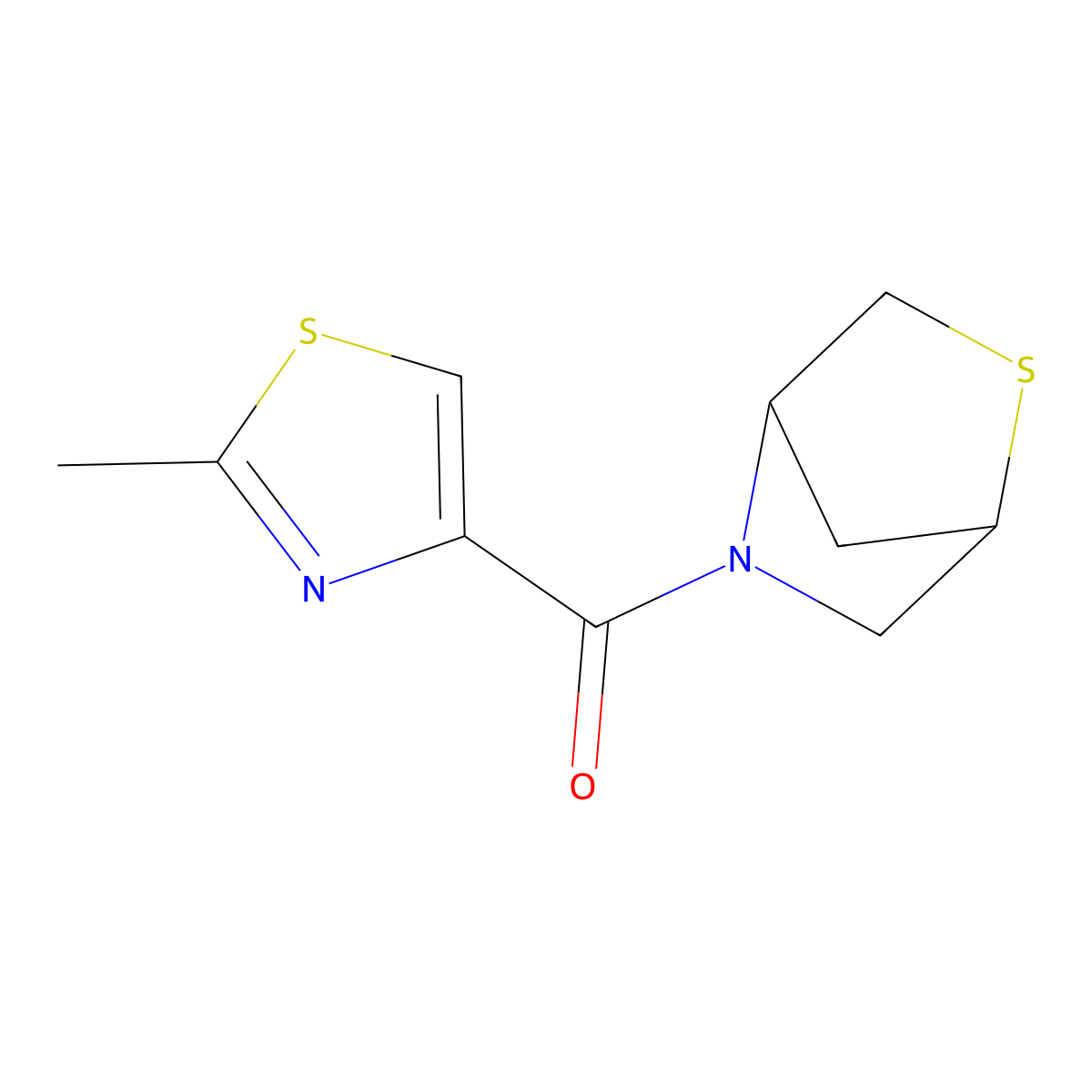 2-Thia-5-azabicyclo[2.2.1]heptan-5-yl(2-methylthiazol-4-yl)methanone molecular structure, CAS 2034207-78-6