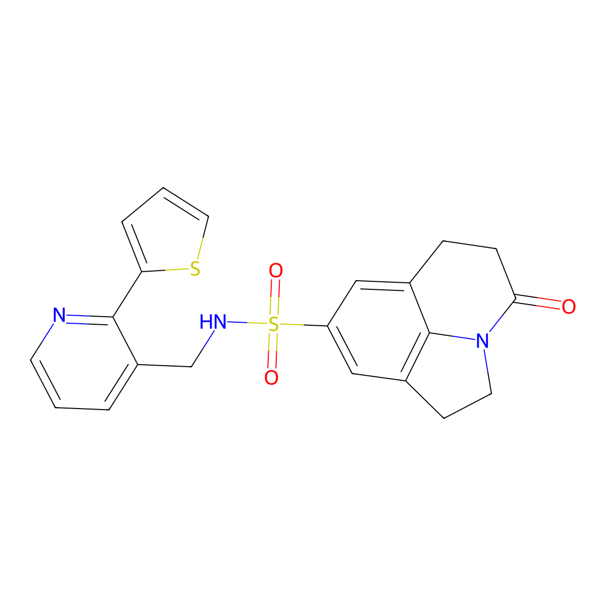 4-oxo-N-((2-(thiophen-2-yl)pyridin-3-yl)methyl)-2,4,5,6-tetrahydro-1H-pyrrolo[3,2,1-ij]quinoline-8-sulfonamide molecular structure, CAS 2034207-81-1