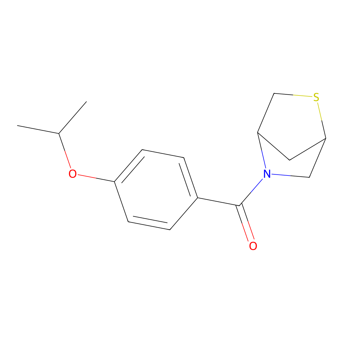 2-Thia-5-azabicyclo[2.2.1]heptan-5-yl(4-isopropoxyphenyl)methanone molecular structure, CAS 2034207-84-4