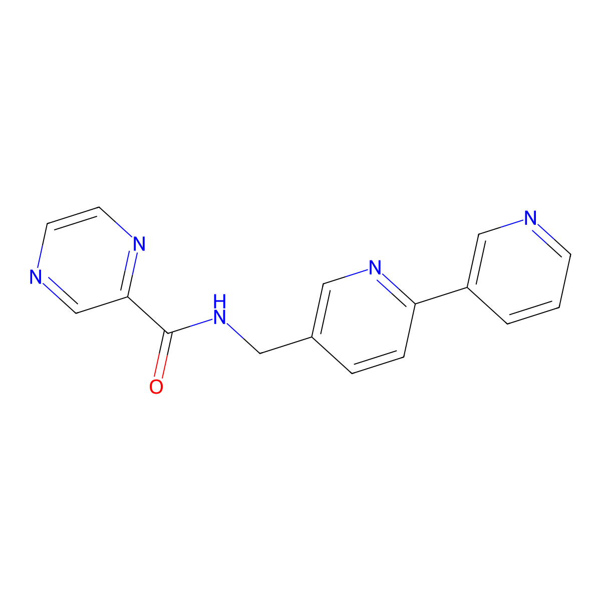 N-({[2,3'-bipyridine]-5-yl}methyl)pyrazine-2-carboxamide molecular structure, CAS 2034207-97-9