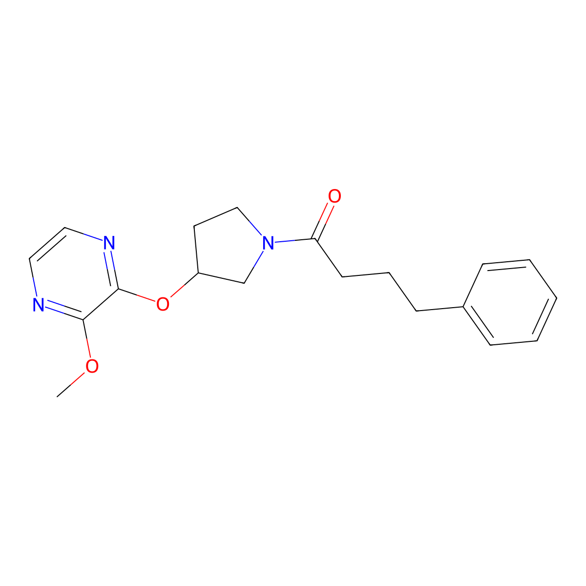 1-{3-[(3-Methoxypyrazin-2-yl)oxy]pyrrolidin-1-yl}-4-phenylbutan-1-one molecular structure, CAS 2034208-01-8