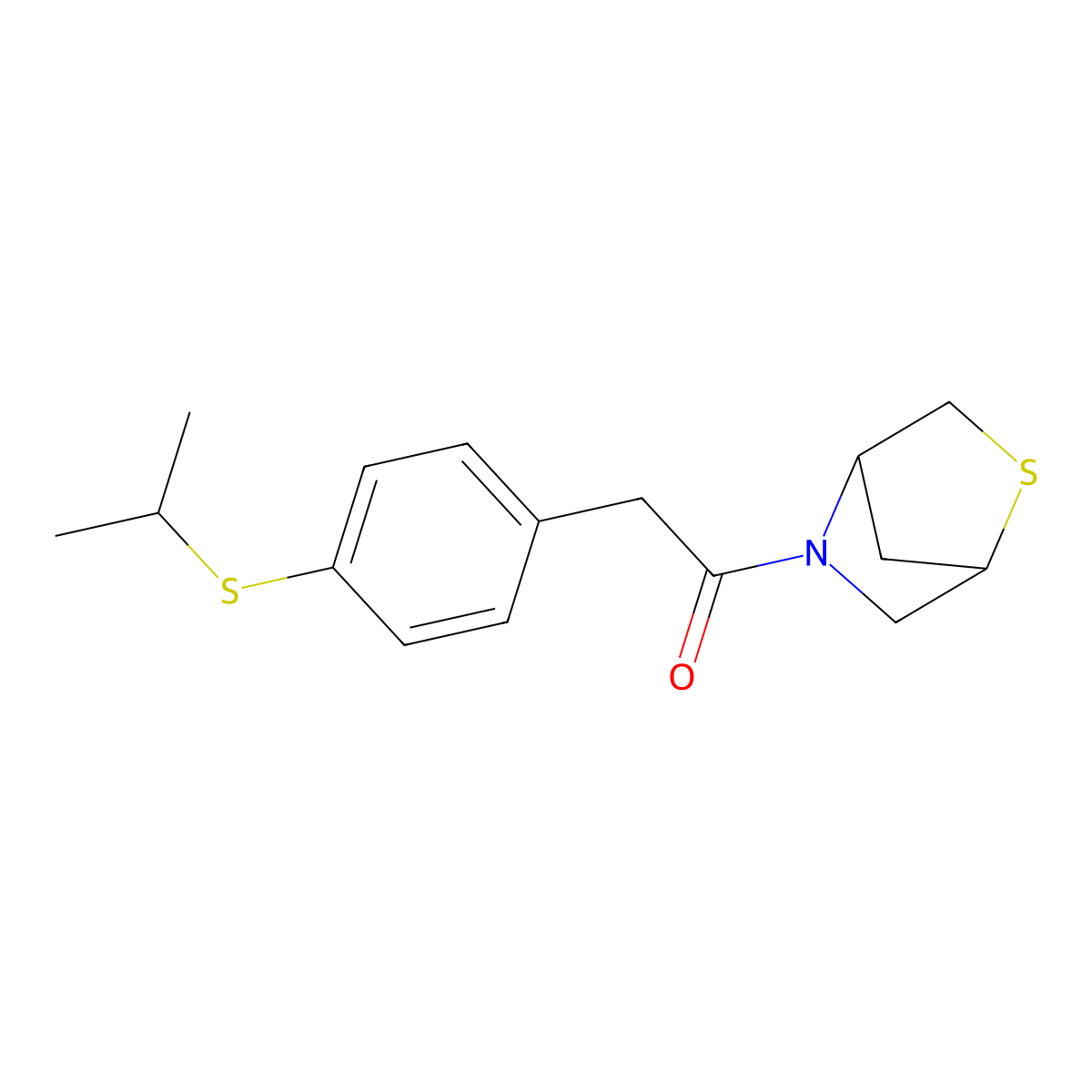 1-(2-Thia-5-azabicyclo[2.2.1]heptan-5-yl)-2-(4-(isopropylthio)phenyl)ethanone molecular structure, CAS 2034208-52-9