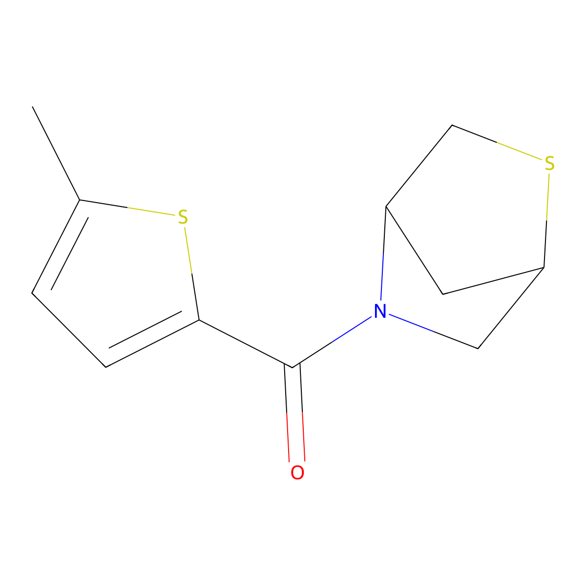 2-Thia-5-azabicyclo[2.2.1]heptan-5-yl(5-methylthiophen-2-yl)methanone molecular structure, CAS 2034208-60-9