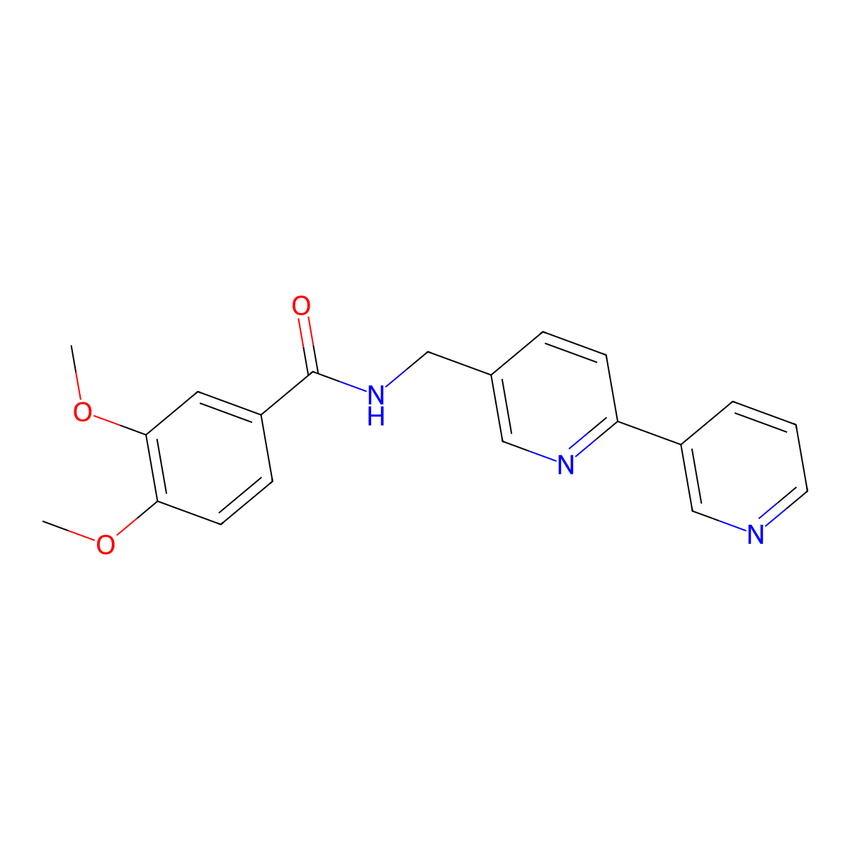 N-({[2,3'-bipyridine]-5-yl}methyl)-3,4-dimethoxybenzamide molecular structure, CAS 2034208-66-5