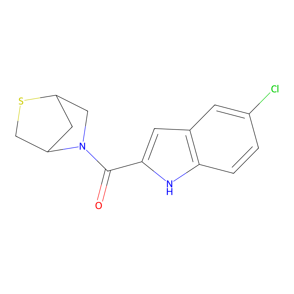 2-thia-5-azabicyclo[2.2.1]heptan-5-yl(5-chloro-1H-indol-2-yl)methanone molecular structure, CAS 2034208-74-5