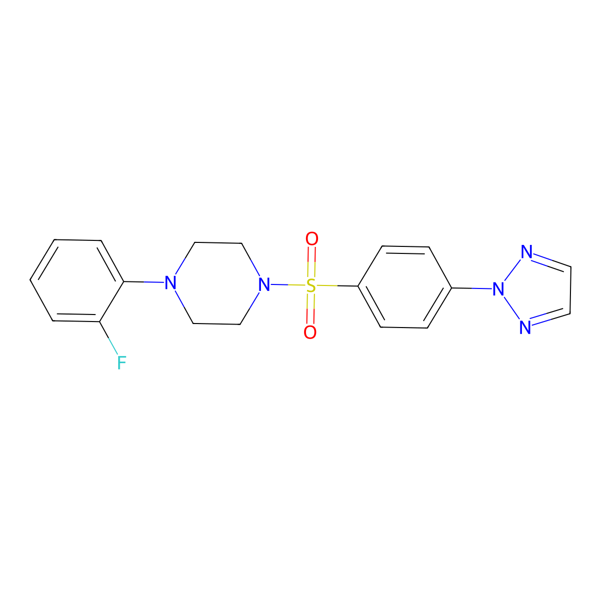 1-((4-(2H-1,2,3-triazol-2-yl)phenyl)sulfonyl)-4-(2-fluorophenyl)piperazine molecular structure, CAS 2034208-83-6