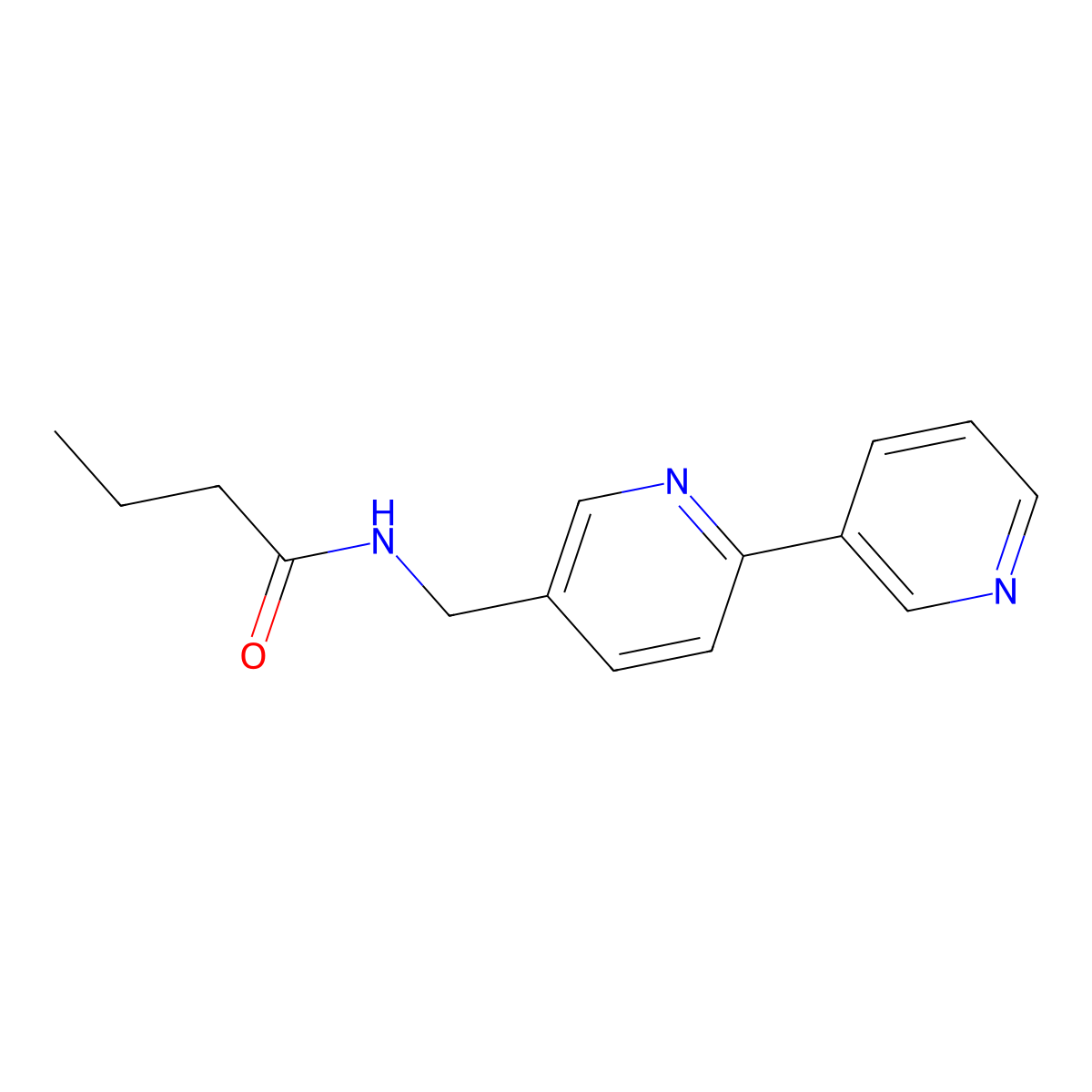 N-({[2,3'-bipyridine]-5-yl}methyl)butanamide molecular structure, CAS 2034208-98-3